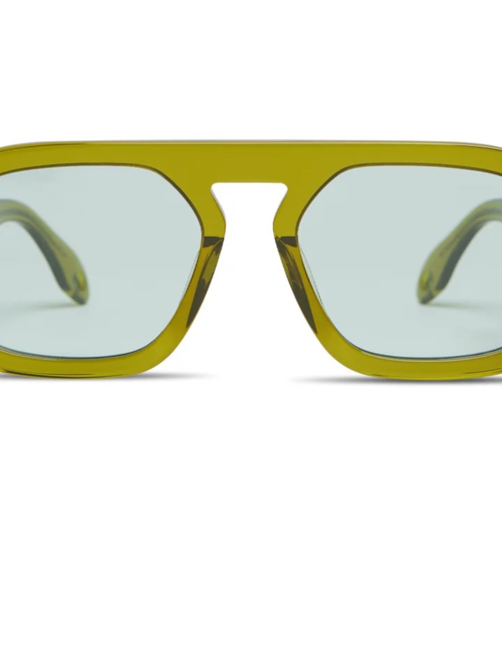 Eliza Johnson Olive Green Women's Sunglasses - Modern Geometric Frame - Picture 6 of 8